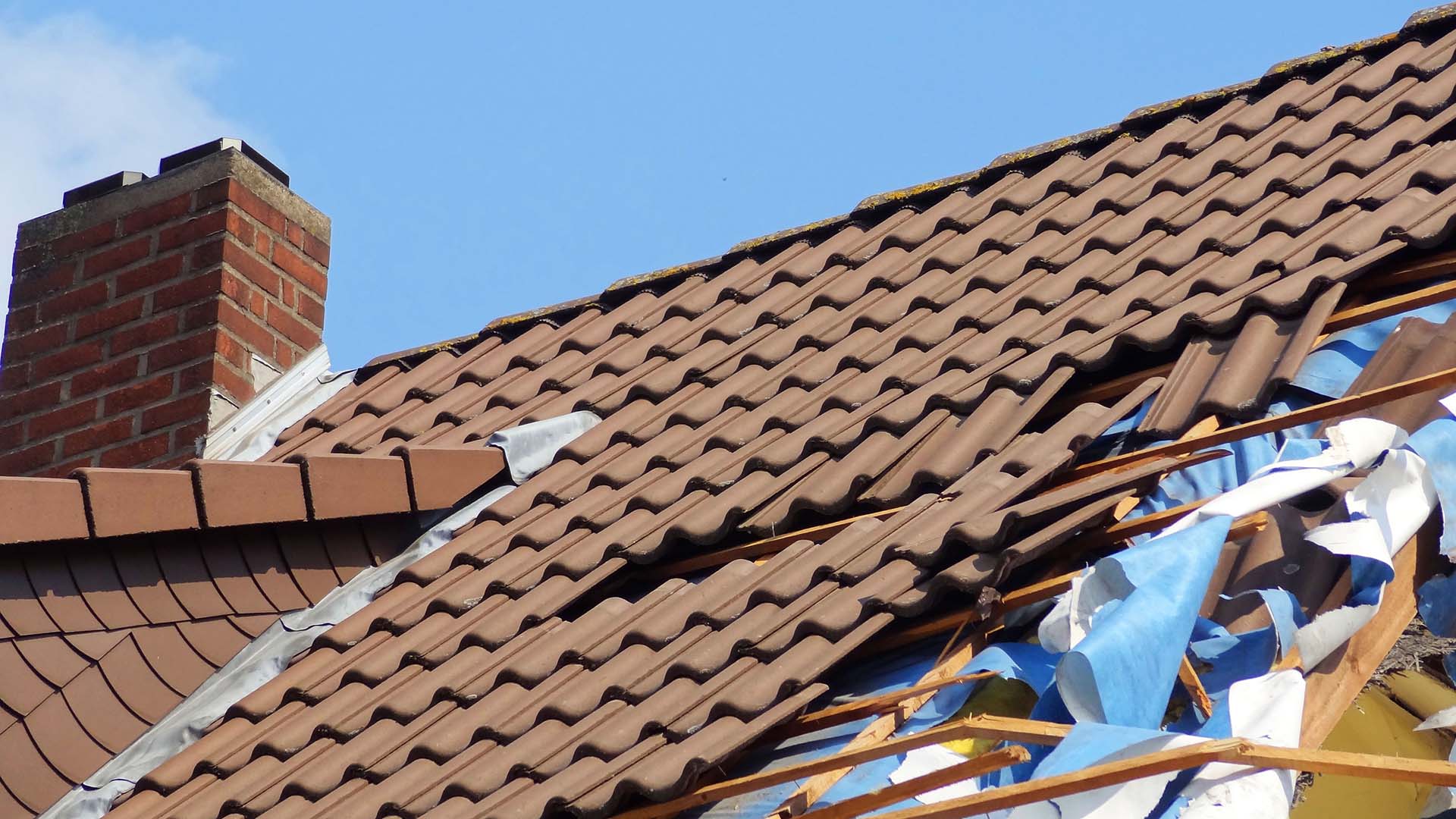 Drone roof inspection after storm damage